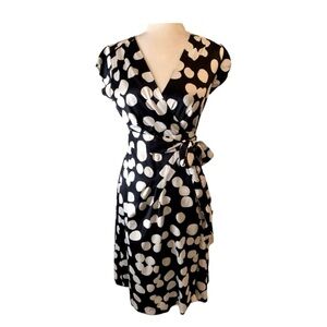Banana Republic Navy Polka Dot Wrap Dress